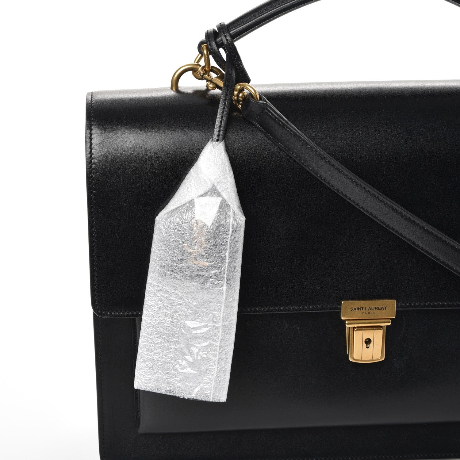Saint Laurent Smooth Calfskin Large High School Shoulder Bag Black 6 of 9