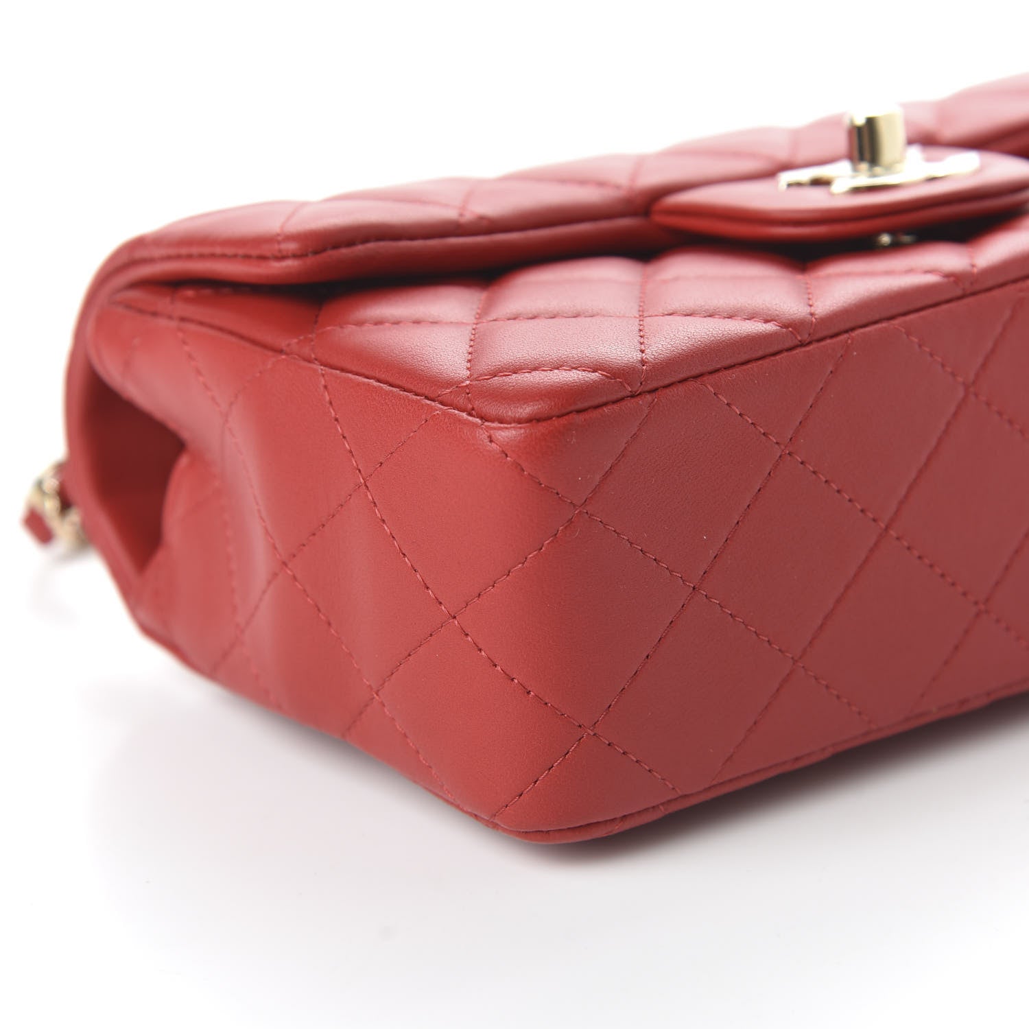 Chanel Lambskin Quilted Mini Rectangular Flap Red 6 of 11