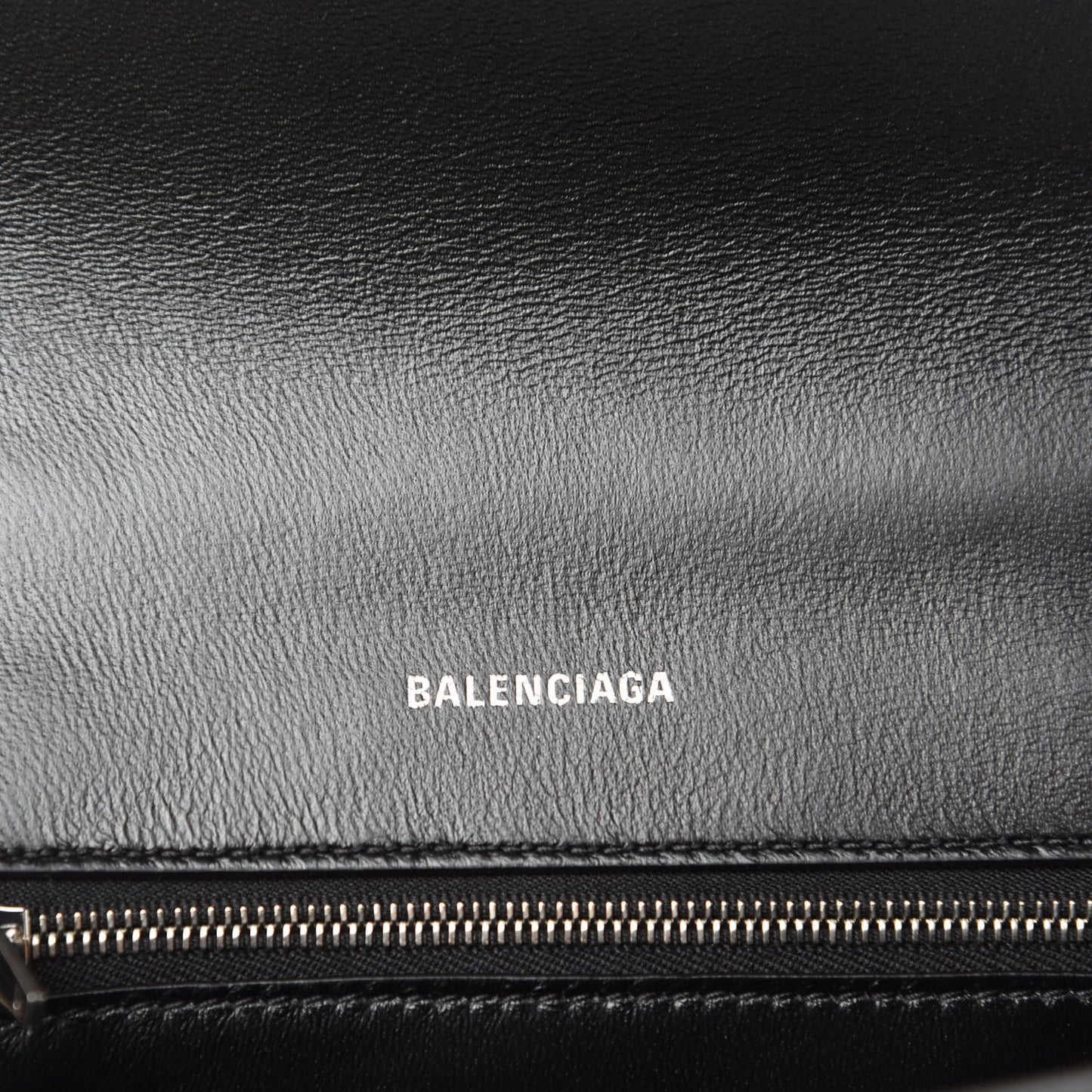 Grained Calfskin Small Hourglass Top Handle Bag Black