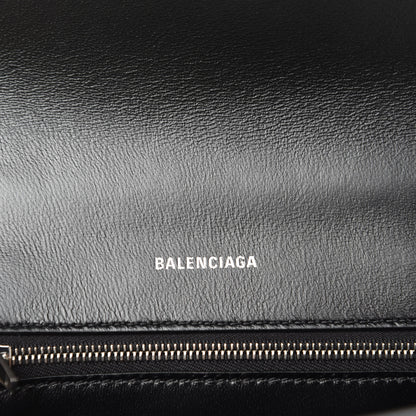 Balenciaga Grained Calfskin Small Hourglass Top Handle Bag Black 10 of 11