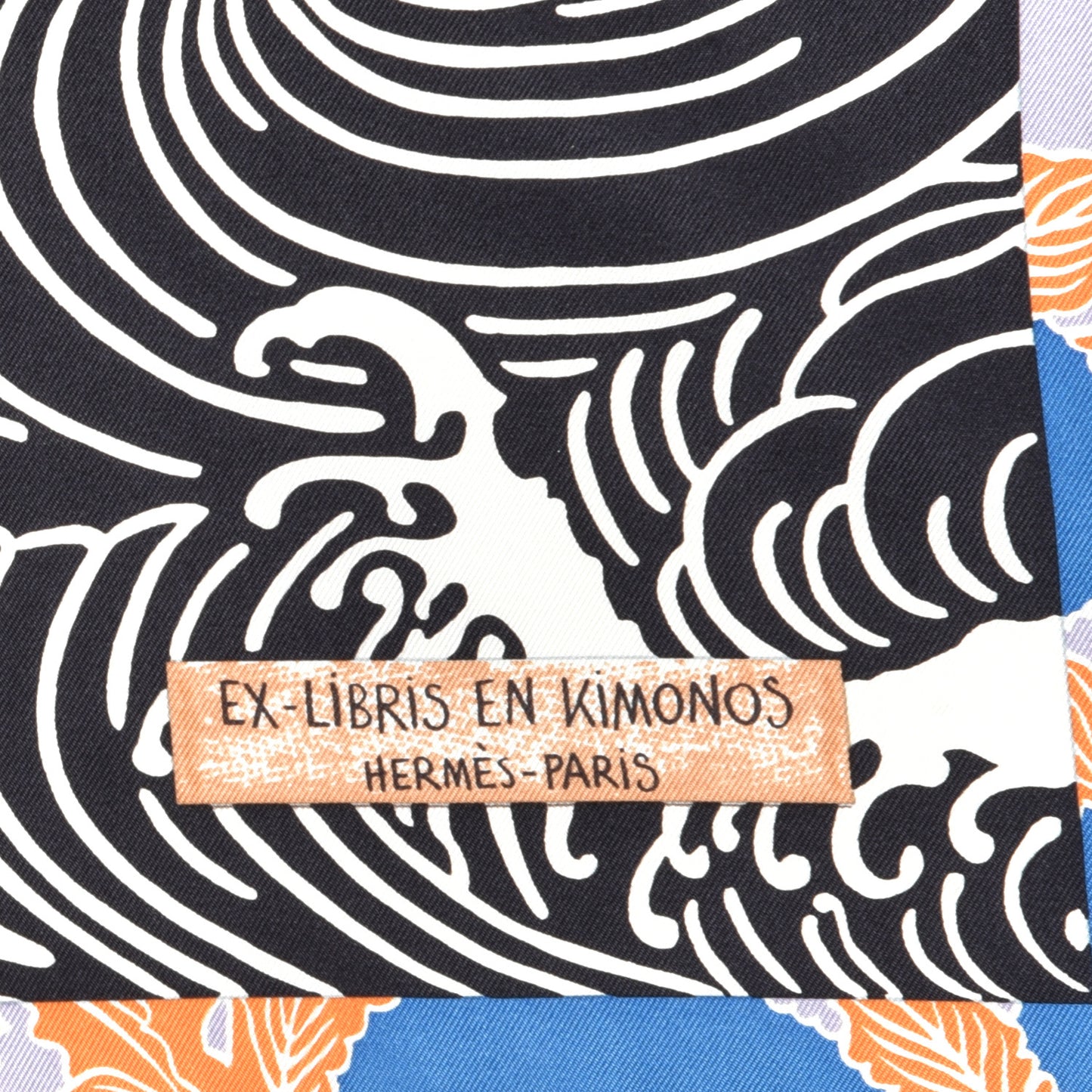 Silk Ex Libris En Monogram Kimonos Scarf 90 Black Petrole Ocre