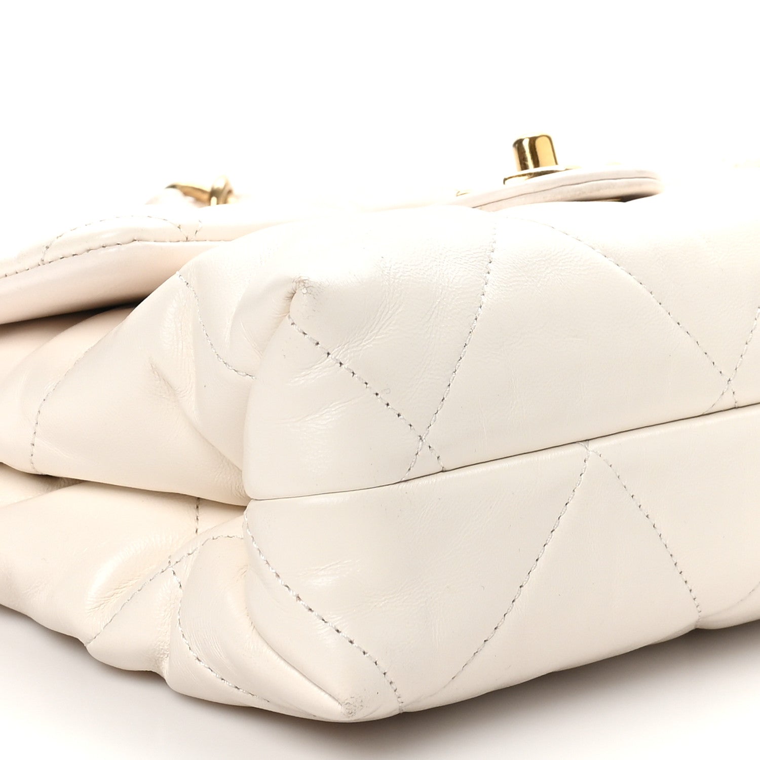 Chanel Lambskin Quilted Small Chain Top Handle Flap White 9 of 10