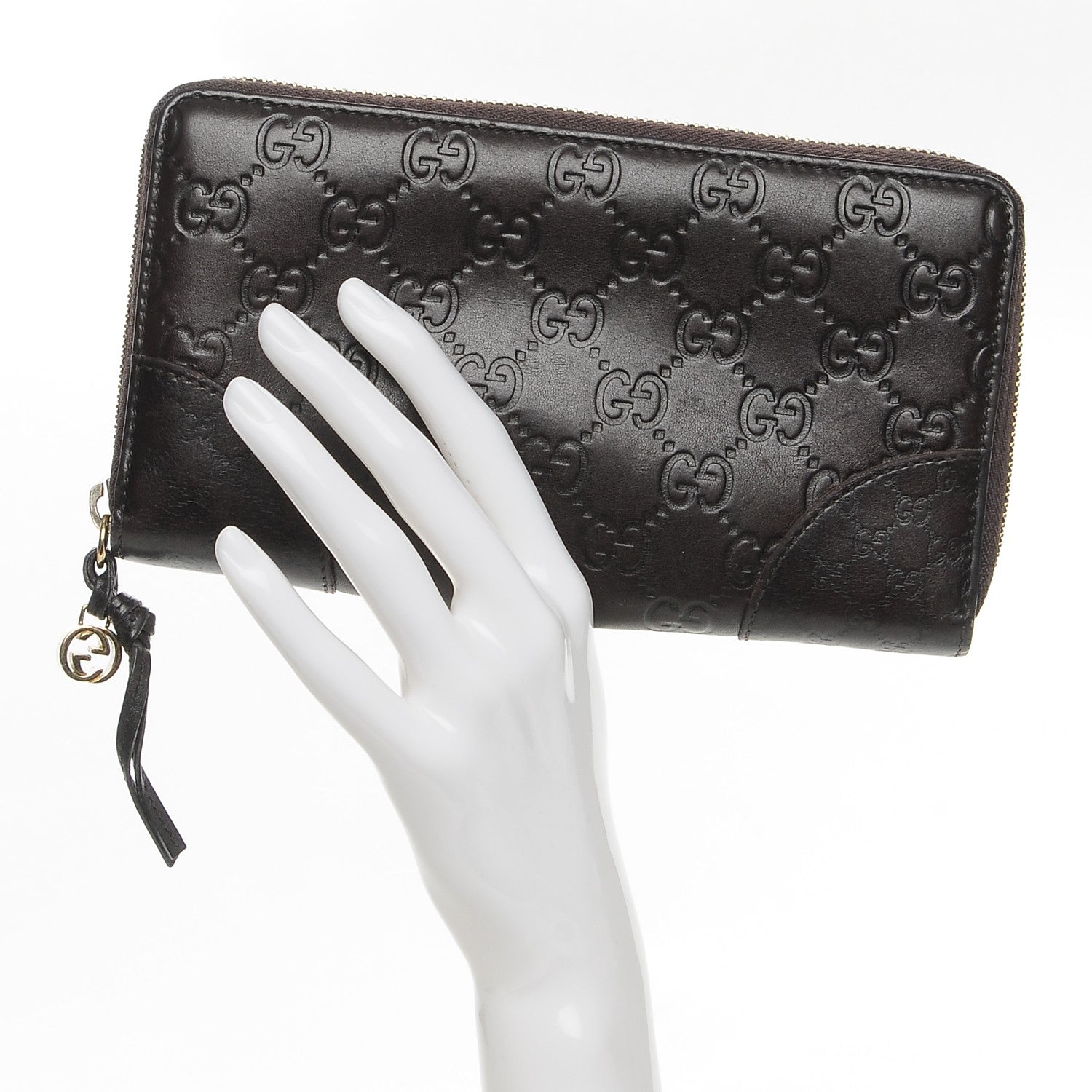 Gucci Guccissima Signature Microguccissima Bree Zip Around Wallet Chocolate 2 of 9