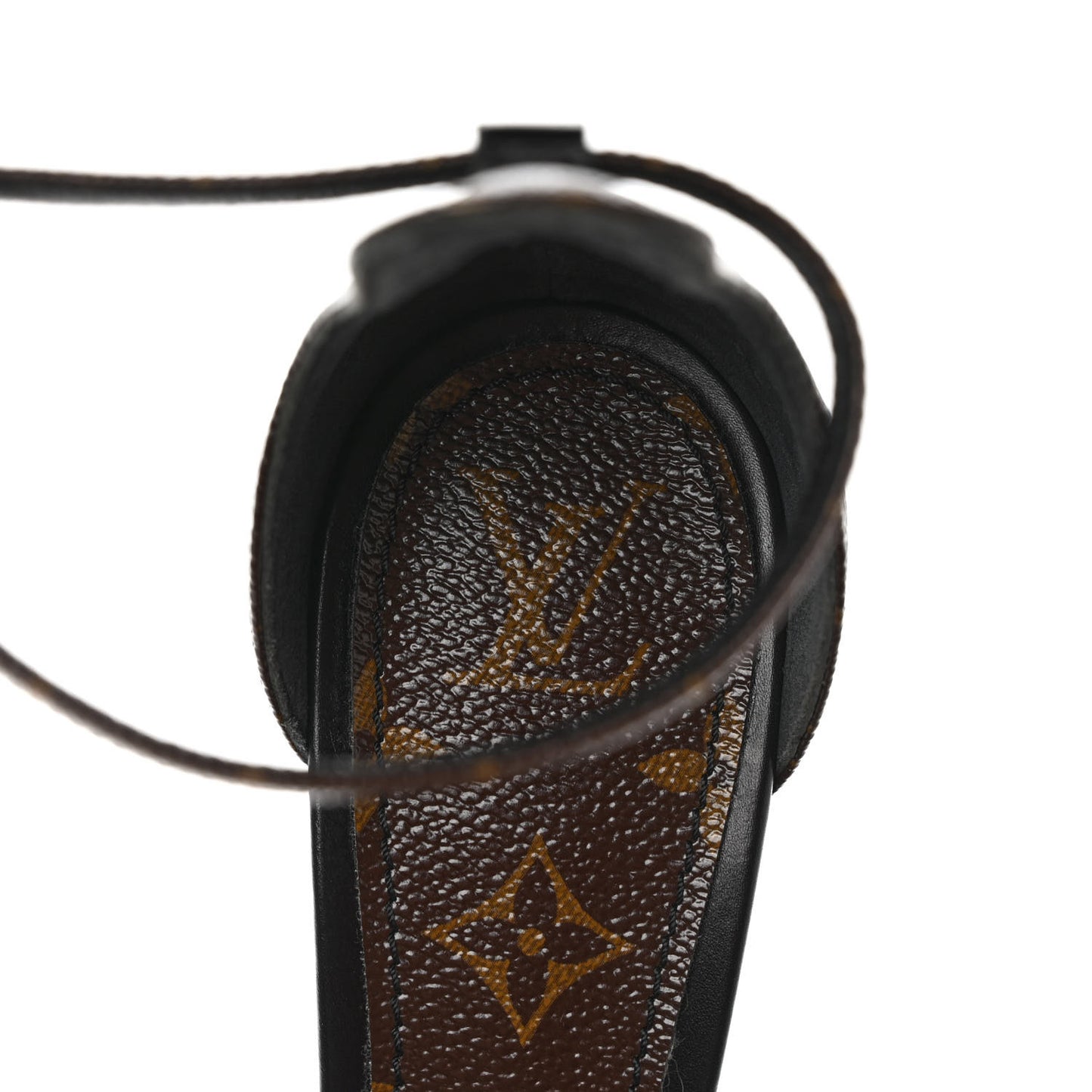 Patent Monogram Afterglow Platform Sandals 39 Black