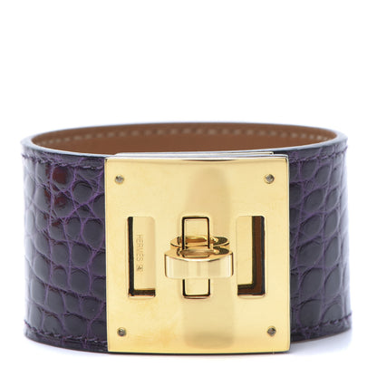 Hermes Shiny Alligator Kelly Dog Cuff Amethyst 1 of 6
