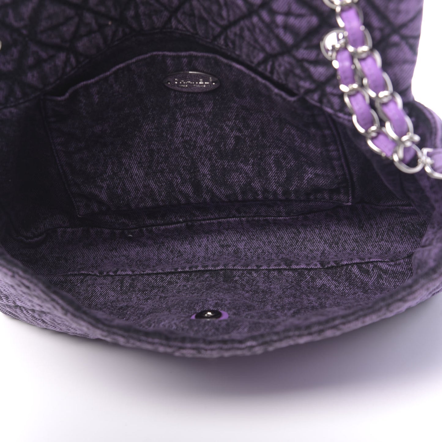 Denim Quilted Denimpression Flap Purple Black