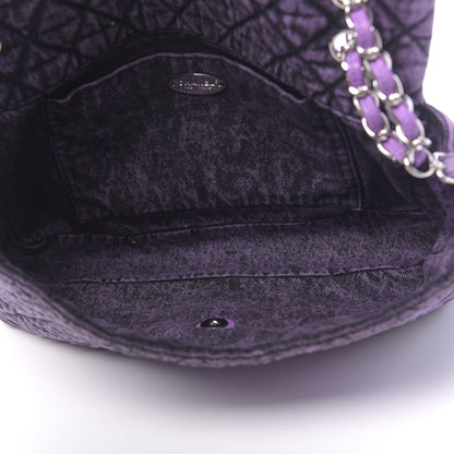 Chanel Denim Quilted Denimpression Flap Purple Black 5 of 10