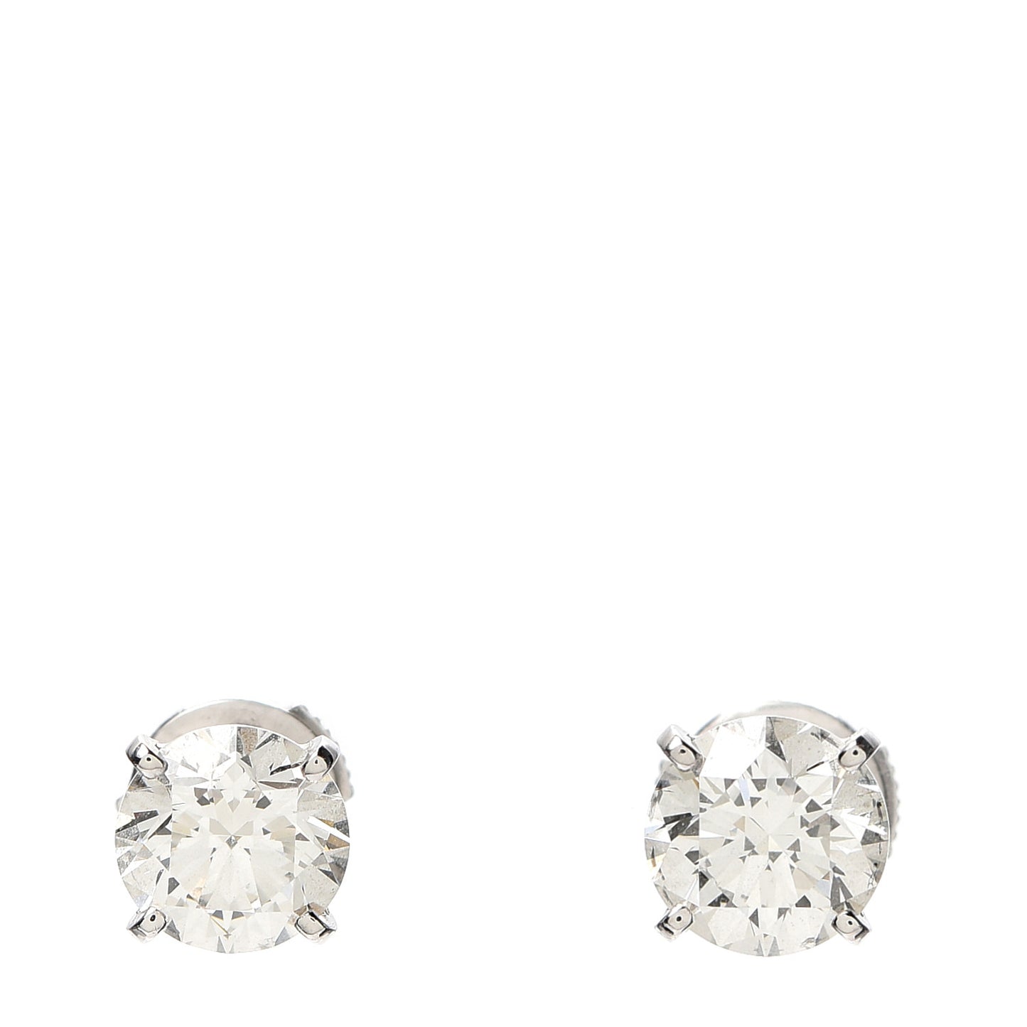 18K White Gold Diamond 2.20ctw Solitaire Earrings