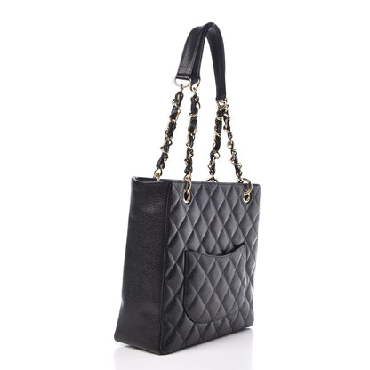 Chanel Caviar Quilted Petit Shopping Tote PST Black 3 of 8