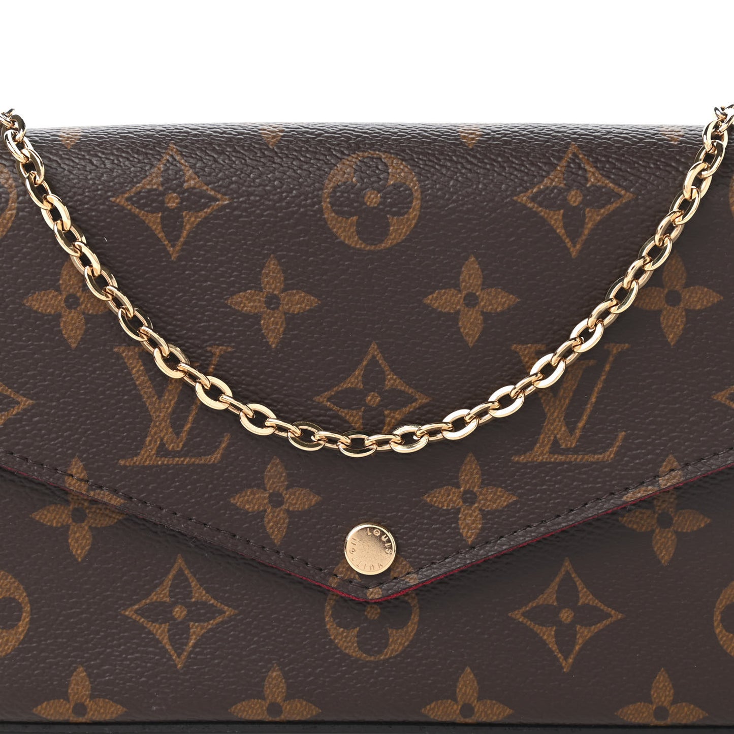 Monogram Pochette Felicie Chain Wallet Fuchsia