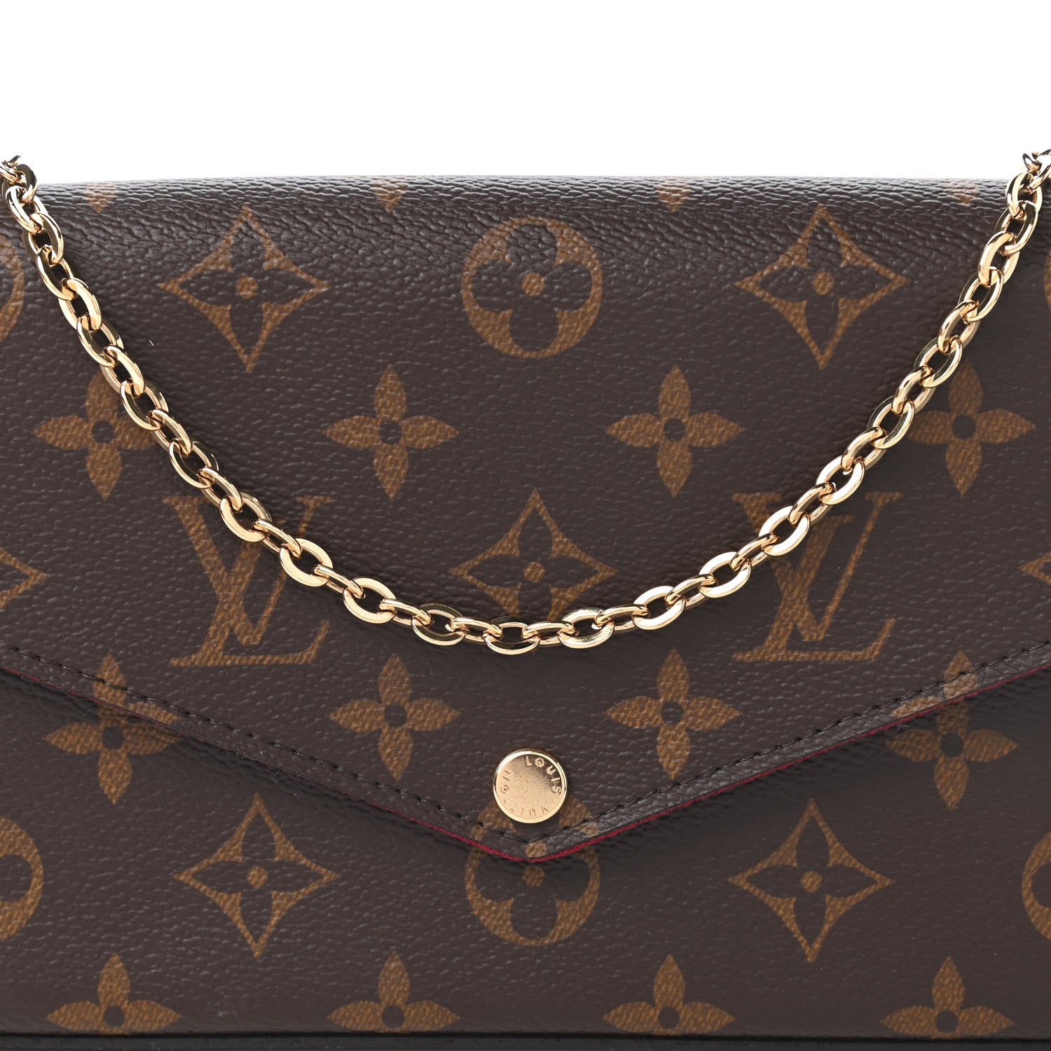 Louis Vuitton Monogram Pochette Felicie Chain Wallet Fuchsia 10 of 11
