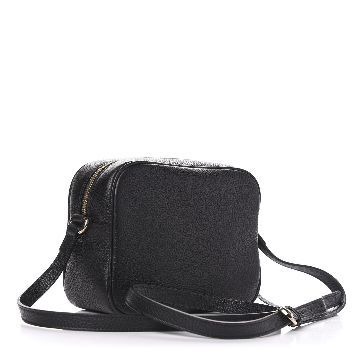 Pebbled Calfskin Small Soho Disco Bag Black