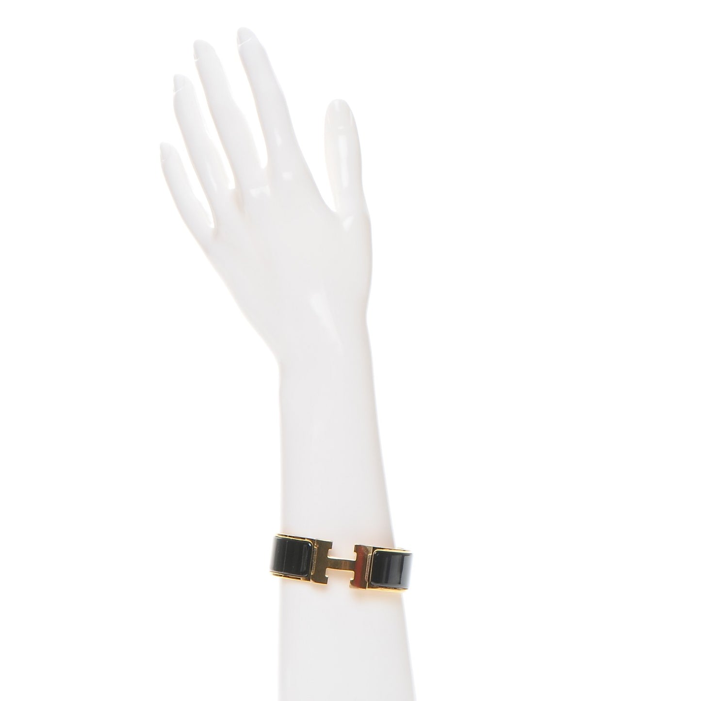 Enamel Wide Clic Clac H Bracelet GM Black