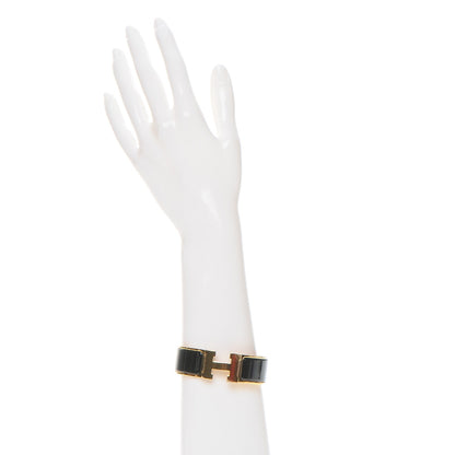 Hermes Enamel Wide Clic Clac H Bracelet GM Black 2 of 5