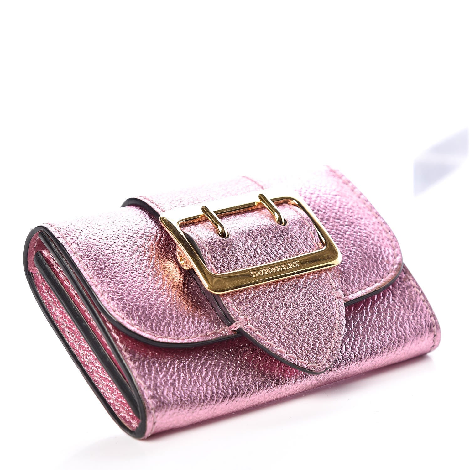 Burberry Metallic Grain Calfskin Buckle Card Case Pale Orchid 4 of 7