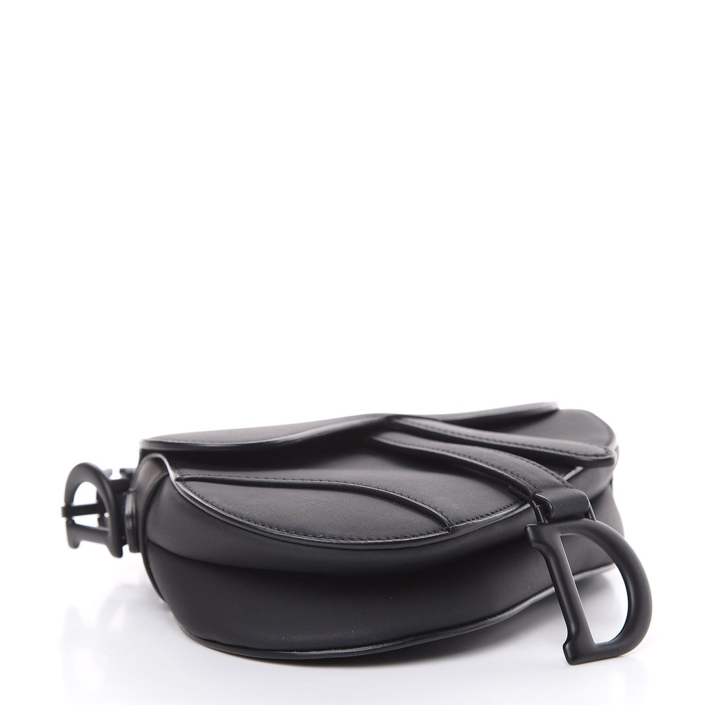 Ultra Matte Calfskin Mini Saddle Bag Black