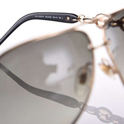 Gucci Marina Chain Aviator Sunglasses GG 4225/S Gold Black 5 of 8