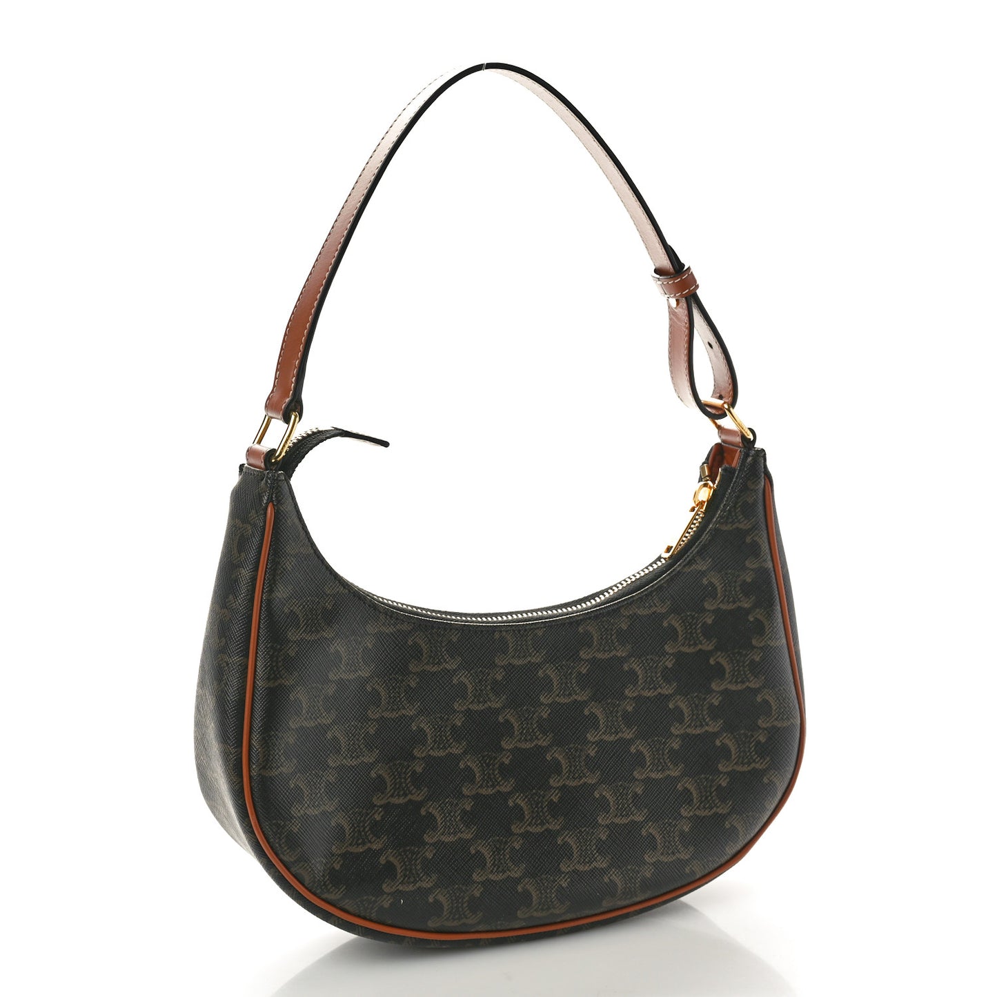 Triomphe Canvas Calfskin Ava Shoulder Bag Tan