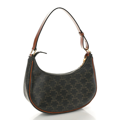 Celine Triomphe Canvas Calfskin Ava Shoulder Bag Tan 3 of 10
