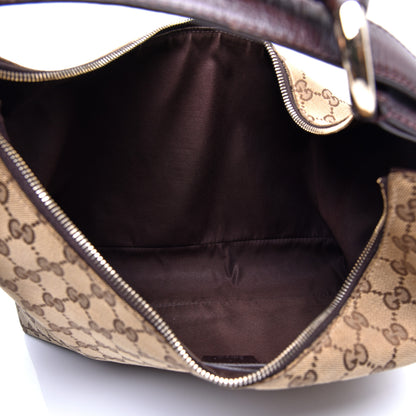 Gucci Monogram Medium Horsebit Chain Hobo Dark Brown 5 of 10