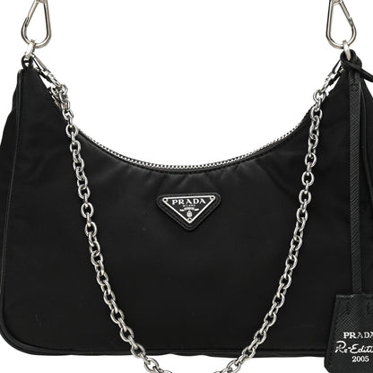 Prada Nylon Re-Edition 2005 Shoulder Bag Black 7 of 9