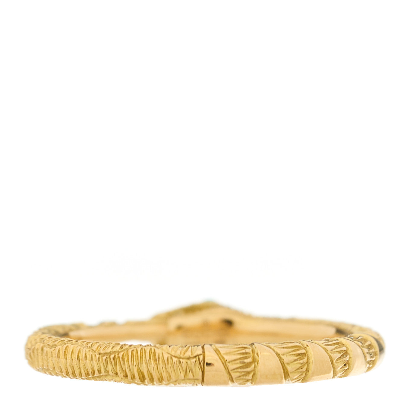 Gucci 18K Yellow Gold Turquoise Ouroboros Snake Ring 50 5.5 3 of 6