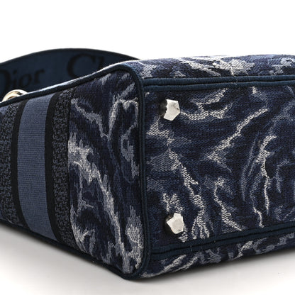Christian Dior Canvas Embroidered Roses Medium Lady D-Lite  Blue 8 of 9
