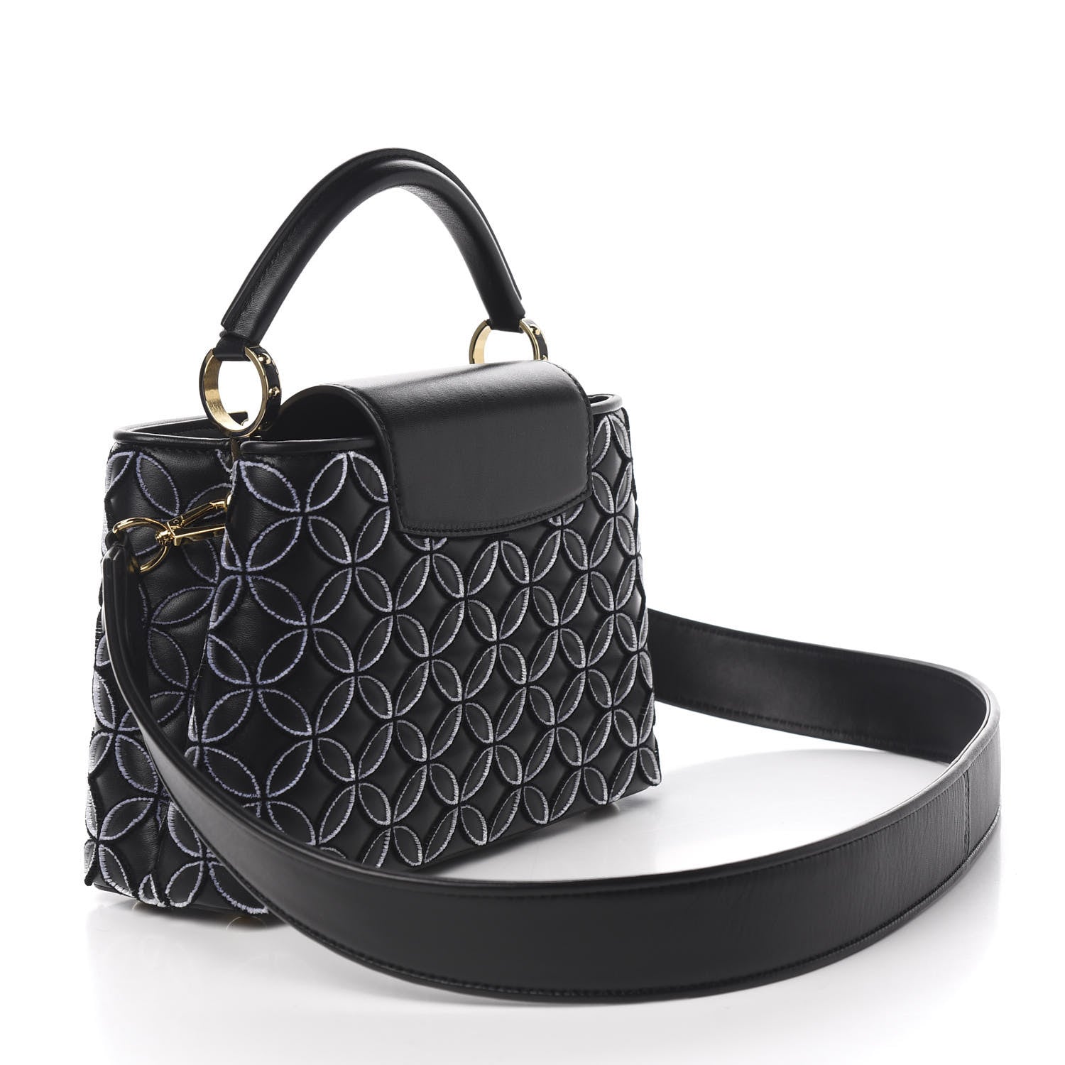 Louis Vuitton Tufted Lambskin Capucines BB Black 2 of 8
