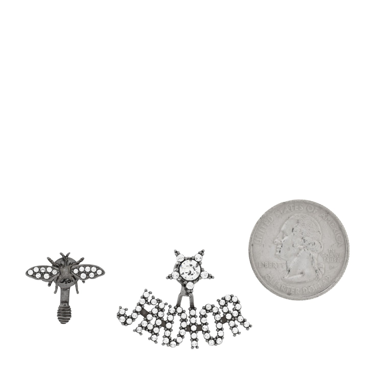 Metal Crystal J'Adior Earrings Antique Silver