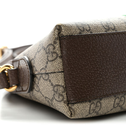 Gucci GG Supreme Monogram Textured Dollar Calfskin Web Small Ophidia Dome Shoulder Bag Beige Ebony New Acero 9 of 12