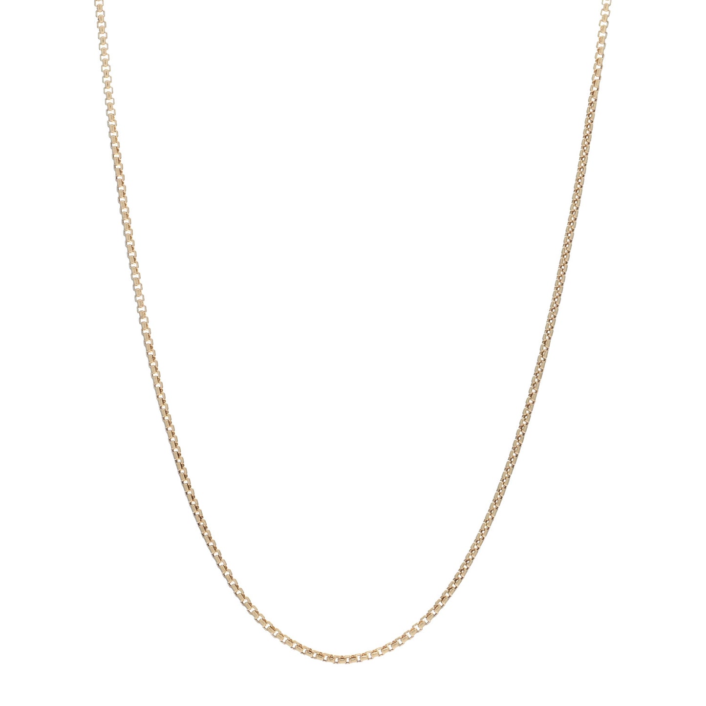 18K Yellow Gold 1.7mm Box Chain Necklace 18"