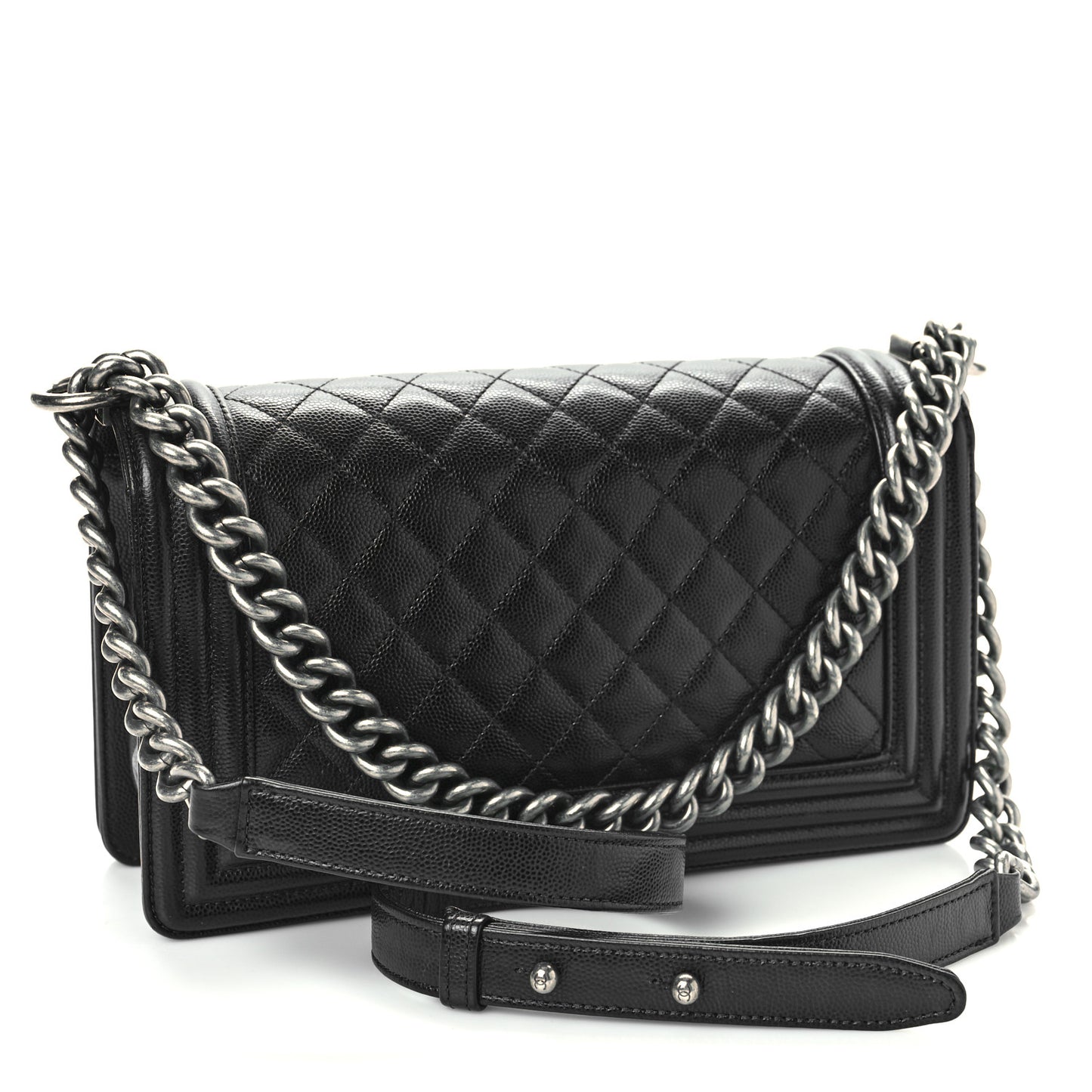Caviar Quilted Medium Boy Flap Black