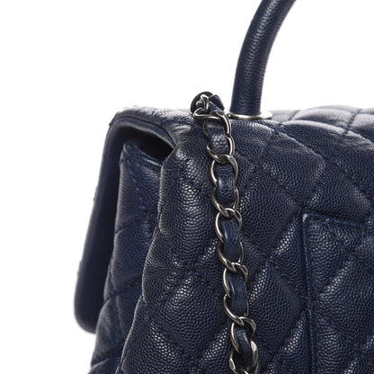 Chanel Caviar Quilted Small Coco Handle Flap Navy 14 of 18