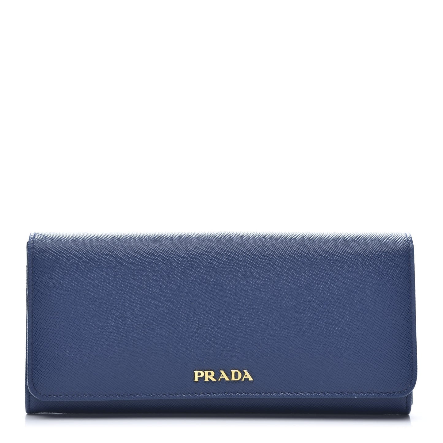 Saffiano Metal Continental Flap Wallet Bluette
