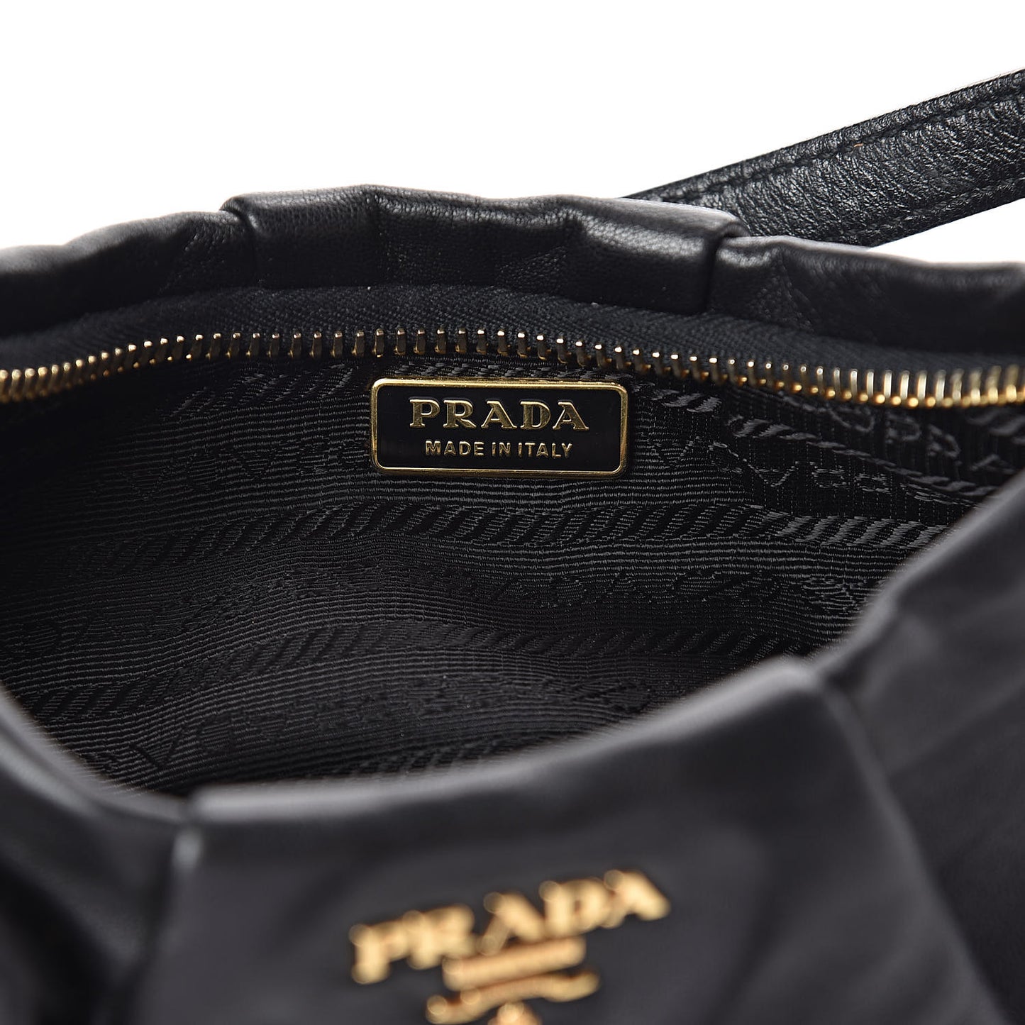 Nappa Flower Shoulder Bag Black