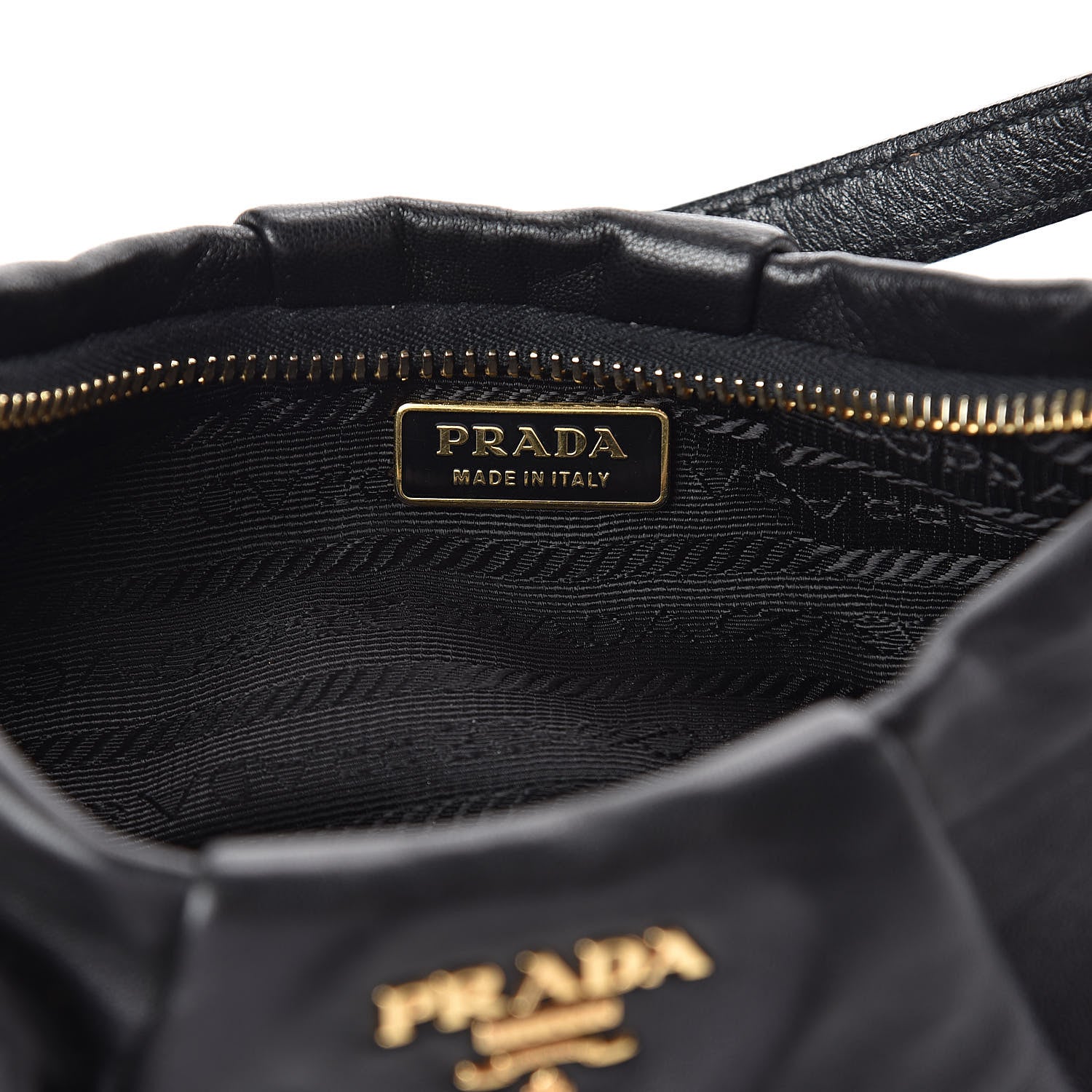 Prada Nappa Flower Shoulder Bag Black 6 of 9