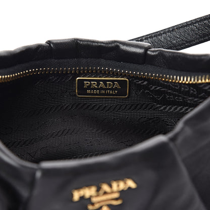 Prada Nappa Flower Shoulder Bag Black 6 of 9