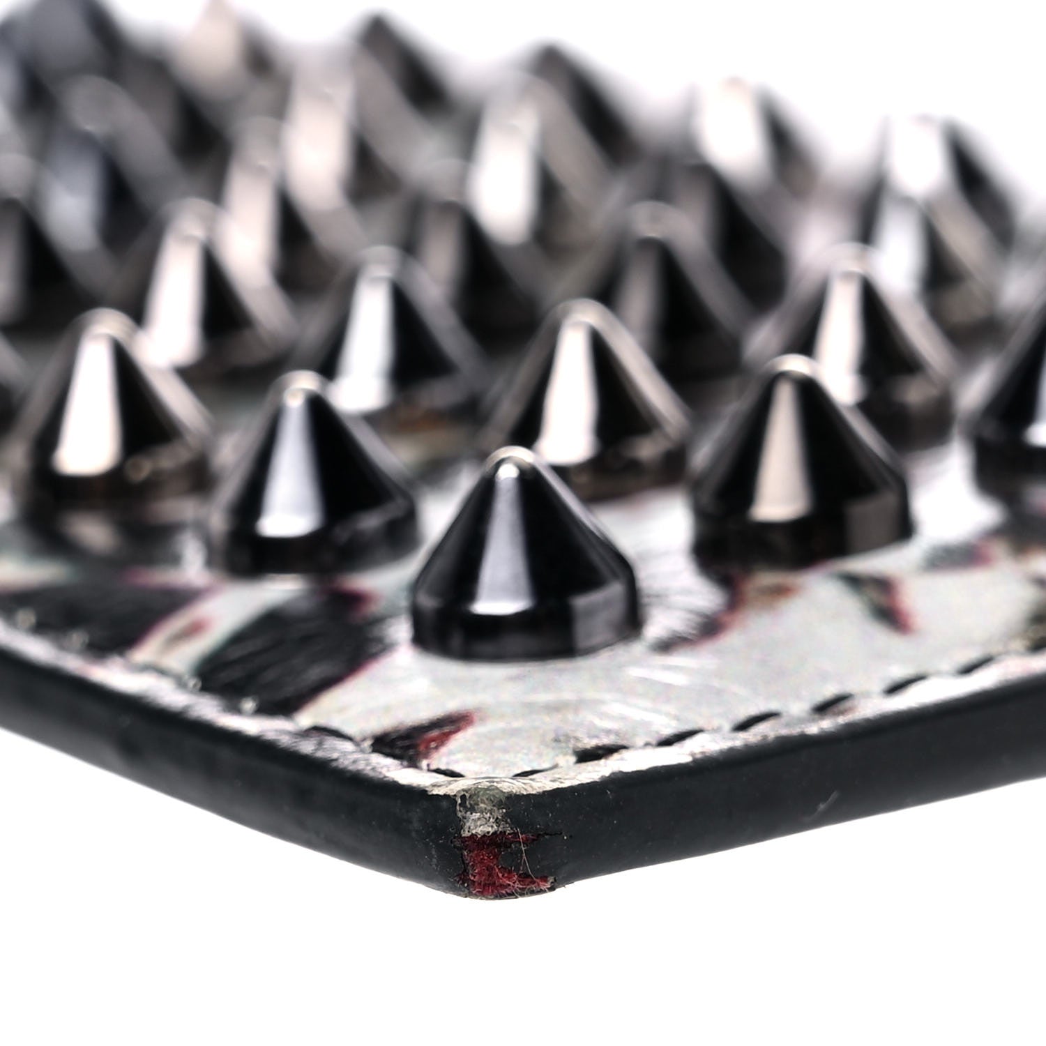 Christian Louboutin Calfskin Marble Print Spikes Card Holder Black 9 of 11