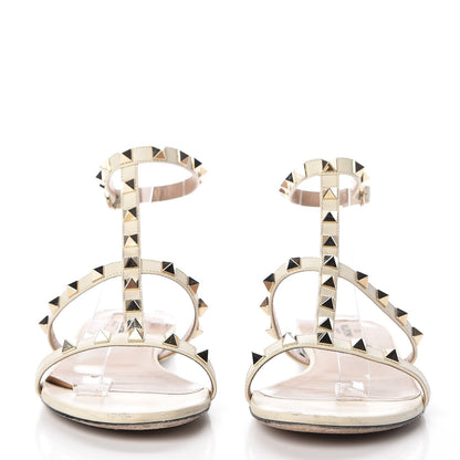 Valentino Garavani Nappa Rockstud Ankle Strap Flat Sandals 37.5 White 2 of 15