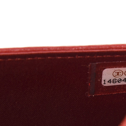 Chanel Lambskin Camellia Embossed Wallet On Chain WOC Dark Red 8 of 13