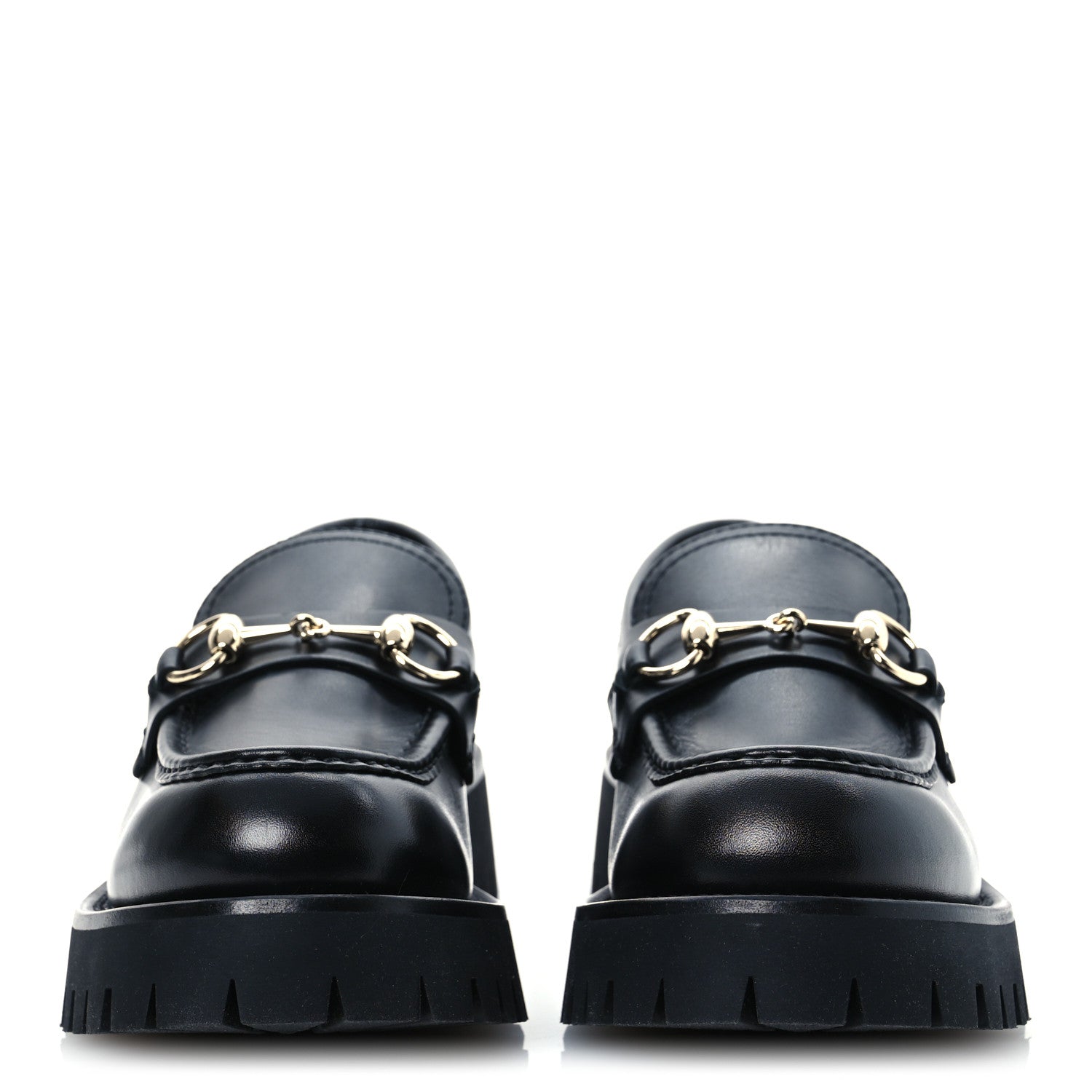 Gucci Betis Glamour Calfskin Womens Horsebit Loafers 37.5 Black 3 of 11