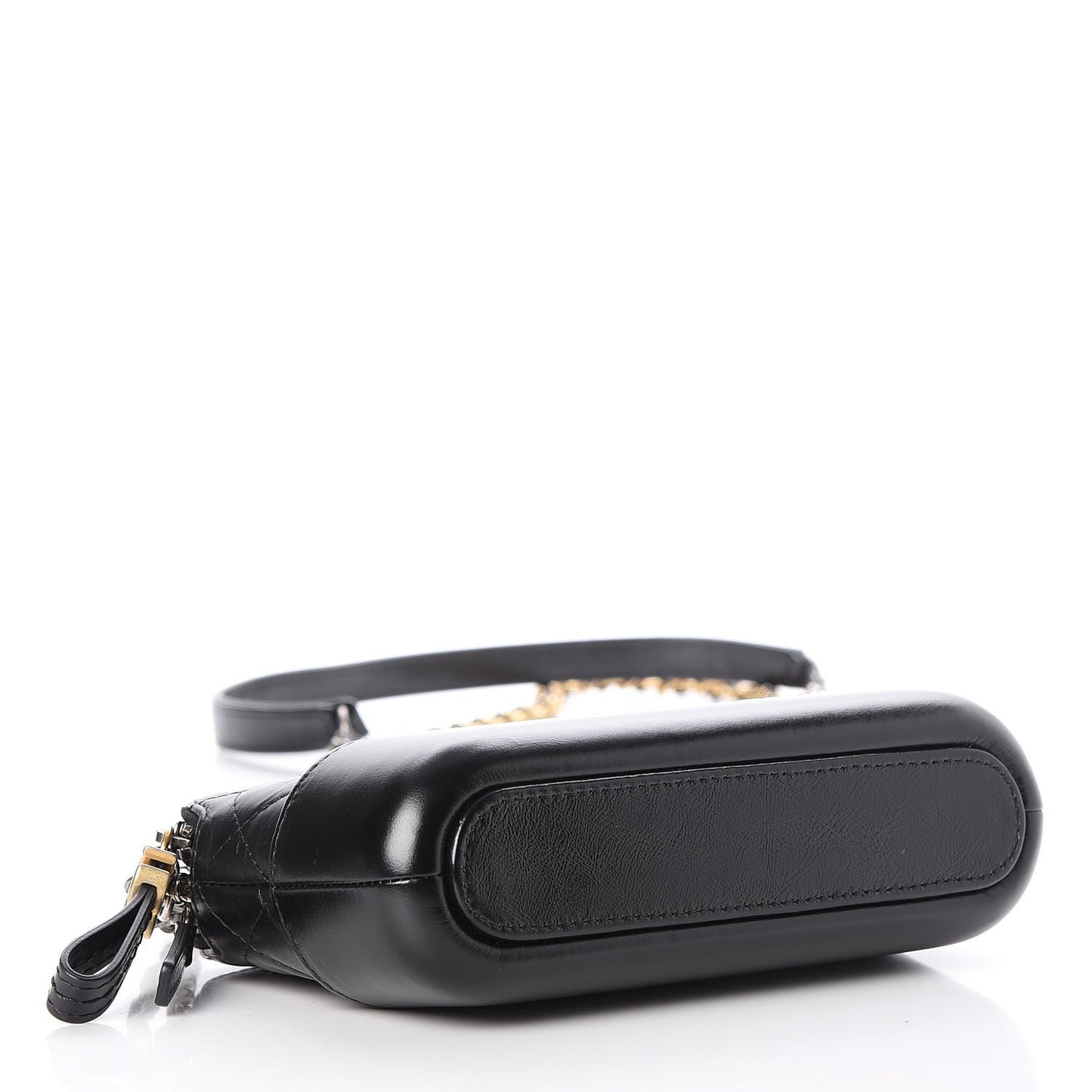 Aged Calfskin Quilted Small Gabrielle Clutch With Chain Black