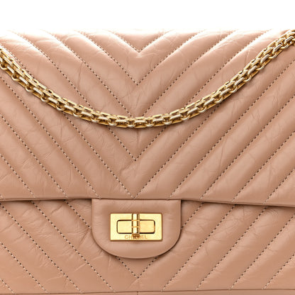 Chanel Aged Calfskin Chevron Quilted 2.55 Reissue 226 Flap Beige 8 of 11