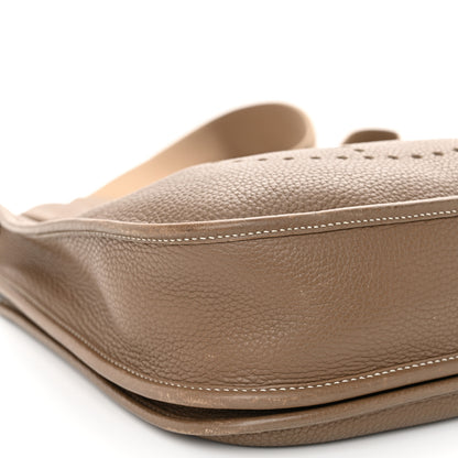 Hermes Taurillon Clemence EVELYNE III PM Etoupe 9 of 11