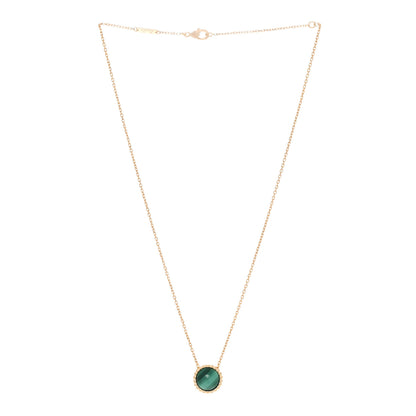 Van Cleef & Arpels 18K Yellow Gold Malachite Perlee Couleurs Pendant Necklace 3 of 5