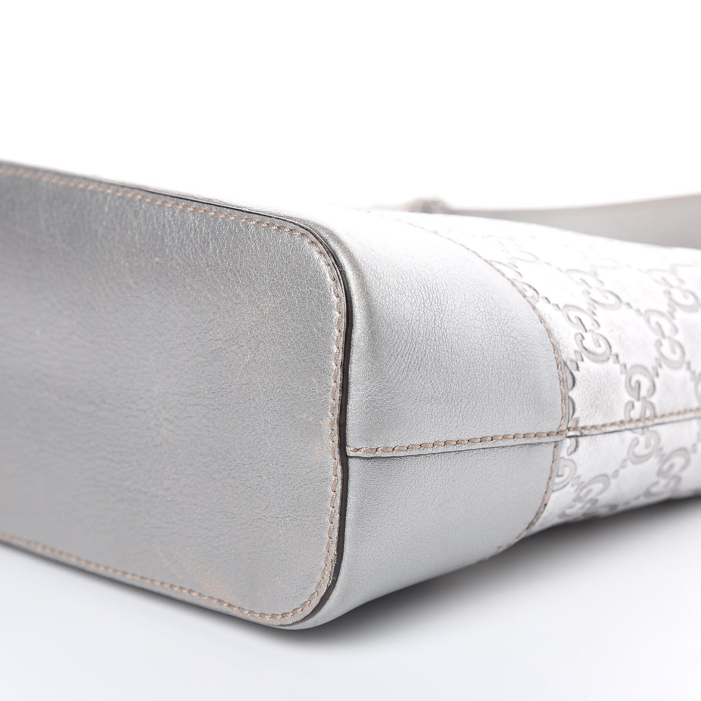 Guccissima Small Shoulder Bag Silver