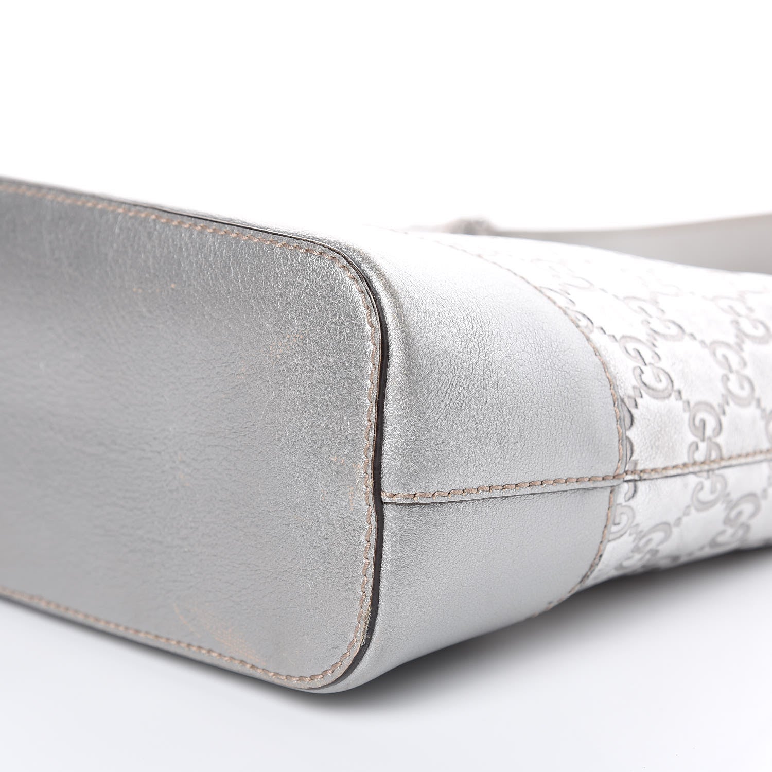 Gucci Guccissima Small Shoulder Bag Silver 9 of 14