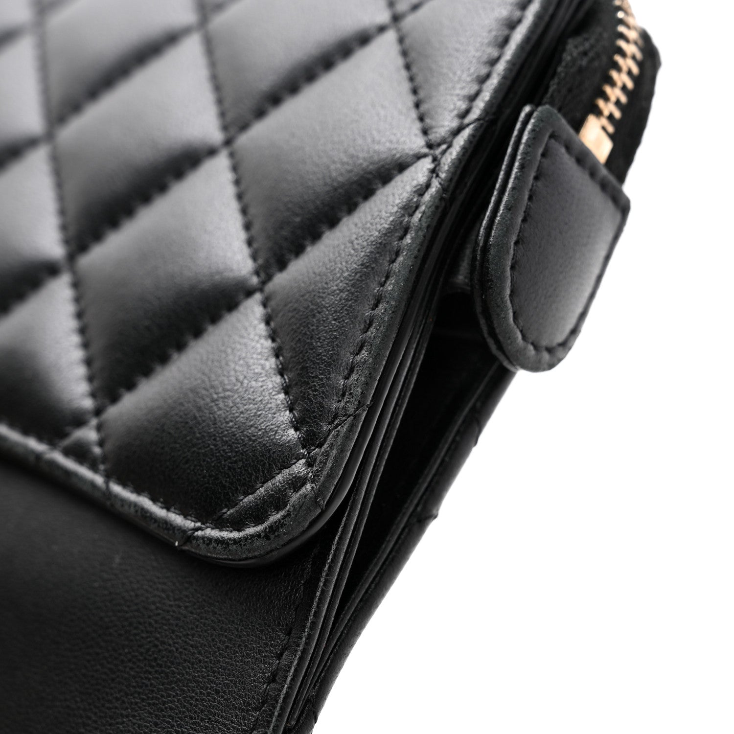 Chanel Lambskin Quilted Classic Pouch With Handle Black 8 of 11