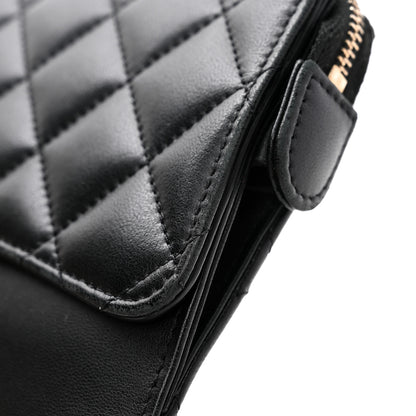 Chanel Lambskin Quilted Classic Pouch With Handle Black 8 of 11