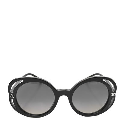 Chanel Acetate Round Sunglasses 71572A Black 2 of 7